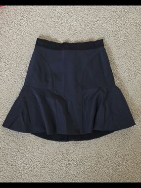 Rebecca Taylor Black A-Line Flounced Skirt